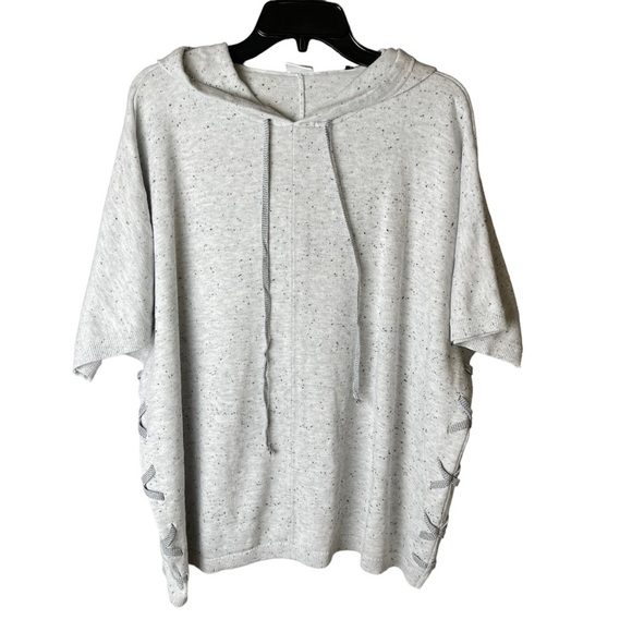Cabi 3473 In Stitches Pullover Sweater Hooded Speckle Heather Grey L - Picture 2 of 9